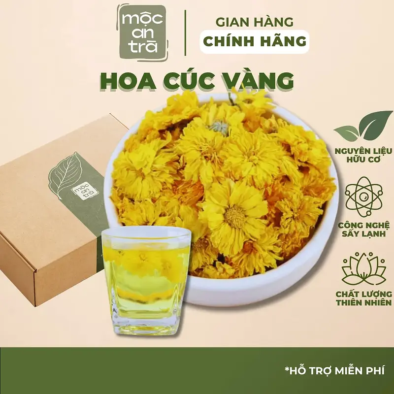 Hoa Cúc Vàng 100gr Sấy Khô Tự Nhiên Nguyên Bông, Thơm Nhẹ, Giúp Thư Giãn, Giảm Stress, Hỗ Trợ Ngủ Ngon - Main image