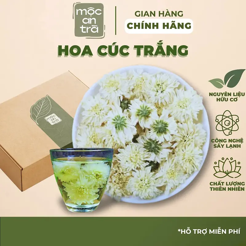 Cúc Trắng 100gr Sấy Khô Tự Nhiên, Hoa Đều Đẹp, Hương Thơm Dễ Chịu, Thanh Nhiệt, Giúp Ngủ Ngon, Làm Đẹp Da - Main image